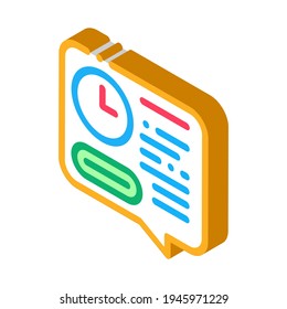 fecha límite del vector de icono de color de auditoría. fecha límite isométrica del signo de auditoría. ilustración de símbolo aislado de color