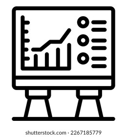 Vector de contorno de icono de banner de línea de fecha límite. Agencia de ingresos. Escena digital