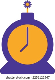 Deadline business icon with purple and orange duotone style. Graphic, day, watch, hour, timer, date, interface. Vector illustration