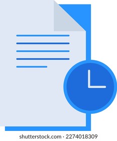 Deadline business management icon with blue outline style. deadline, time, business, clock, symbol, design, simple. Vector Illustration