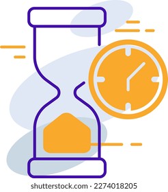 Deadline business management icon with orange purple outline style. deadline, time, business, clock, symbol, design, simple. Vector Illustration
