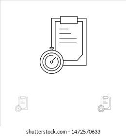 Deadline, Business, Planning, Time Bold and thin black line icon set