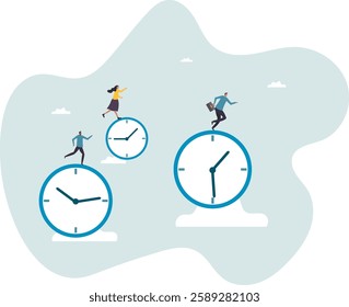 Deadline or busy work, time management, team productivity, work efficiency or fast speed to complete within time countdown,business concept.flat character.