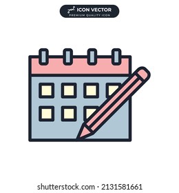 deadline calendar icon symbol template for graphic and web design collection logo vector illustration