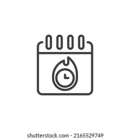 Deadline calendar line icon. linear style sign for mobile concept and web design. Event reminder outline vector icon. Symbol, logo illustration. Vector graphics