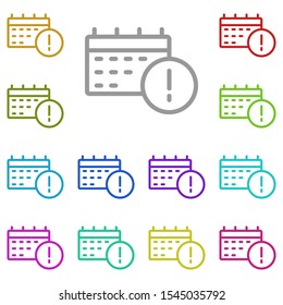 Deadline, calendar, time multi color icon. Simple thin line, outline vector of project management icons for ui and ux, website or mobile application