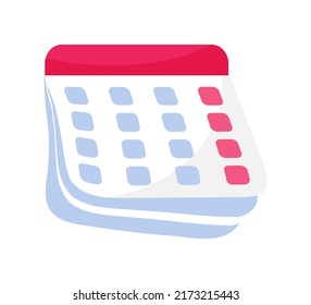 Deadline calendar vector icon. Attention or reminder notification of event flat sign with selected important event. Notification on online calendar or planner. 