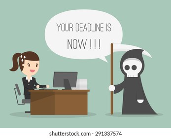 Deadline. Cartoon Illustration