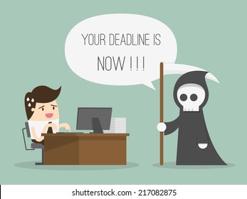 Deadline. Cartoon Vector Illustration