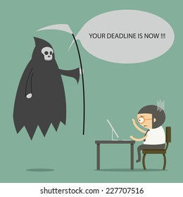 Deadline. Cartoon Vector Illustration