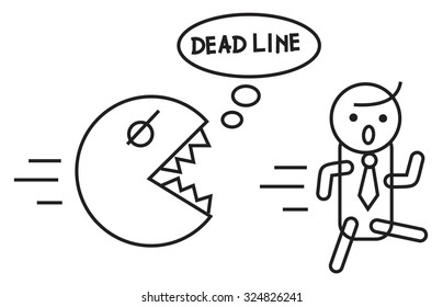 Deadline. Cartoon Vector Illustration