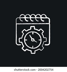 Deadline chalk icon. Vector black illustration.