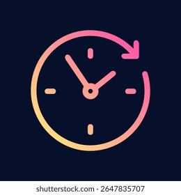 Relógio de prazo com símbolo de seta circular. Ilustração de símbolo de ícone