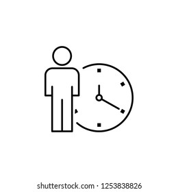 Deadline, clock, human  icon. Element of business people icon for mobile concept and web apps. Thin line Deadline, clock, human  icon can be used for web and mobile