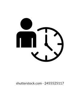 Deadline, clock, human icon. vector flat trendy style illustration on white background..eps