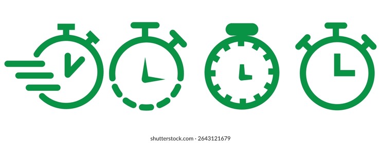 Deadline clock icon collection. Set of stopwatch, time, clock icons. Time Management Made Easy A Comprehensive Timer Icon Collection. Timers line icon set. Timer Stopwatch. 