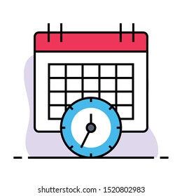 deadline colour line vector icon