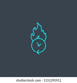 Deadline concept blue line icon. Simple thin element on dark background. Deadline concept outline symbol design from Startup set. Can be used for web and mobile UI/UX
