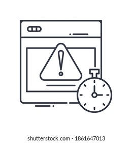 Deadline concept icon, linear isolated illustration, thin line vector, web design sign, outline concept symbol with editable stroke on white background.