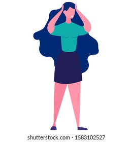 Deadline concept. Idea of many work and few time. Employee having panic and stress. Isolated vector illustration in cartoon style