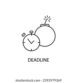Deadline-Icon Einfache Elementgrafik. Deadline Concept-Rahmendesign für Symbolgestaltung.