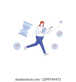 Deadline concept. Stressed employees working overtime. Tired workers Deadline time bomb. Time management, manager pressure at workplace, Freelance programmer struggling with the deadline.