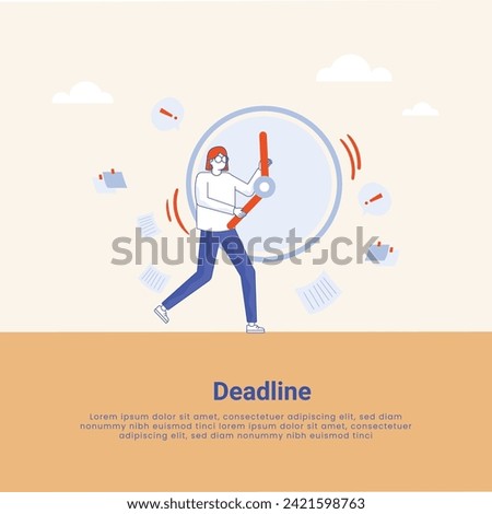 Deadline concept. Stressed employees working overtime. Tired workers Deadline time bomb. Time management, manager pressure at workplace, Freelance programmer struggling with the deadline.