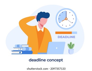 deadline concept, work, job, success, corporate flat vector template and background