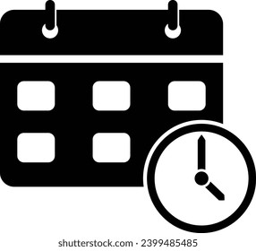 Deadline Date, Calendar and Clock Icon