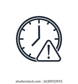 Deadline, date or time. Vector linear icon illustration isolated on white background.