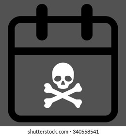 Deadline Date vector icon. Style is bicolor flat symbol, black and white colors, rounded angles, gray background.