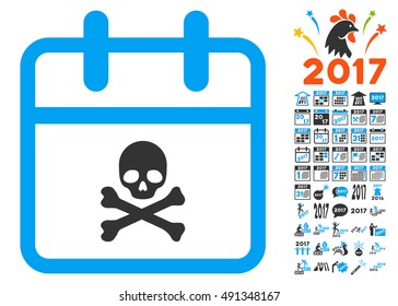 Deadline Day pictogram with bonus 2017 pictures. Vector illustration style is flat iconic symbols, white background.