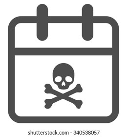 Deadline Day vector icon. Style is flat symbol, gray color, rounded angles, white background.