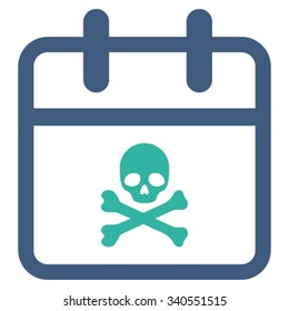 Deadline Day vector icon. Style is bicolor flat symbol, cobalt and cyan colors, rounded angles, white background.
