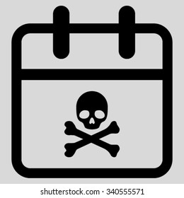 Deadline Day vector icon. Style is flat symbol, black color, rounded angles, light gray background.