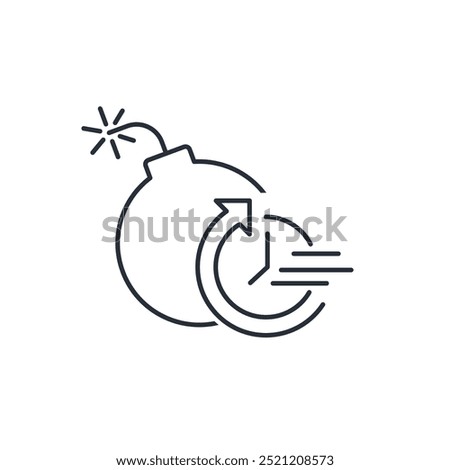 The deadline is expired. Time is running out. Vector linear icon isolated on white background.