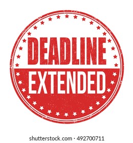 Deadline extended grunge rubber stamp on white background, vector illustration