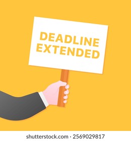 Deadline extended message icon. Flat style. Vector icon.