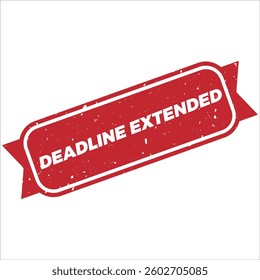 Deadline Extended stamp icon grunge distressed style.