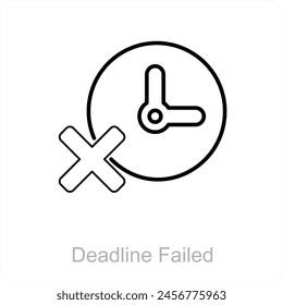 Deadline Failed and tired icon concept