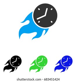 Deadline Fire vector icon. Illustration style is a flat iconic colored symbol with different color versions.