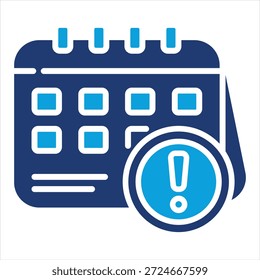 Fecha límite Colección de icono azul plano