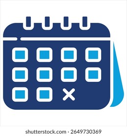 Deadline Flatblau Symbol Vektorgrafik