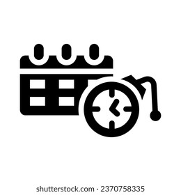 deadline glyph icon illustration vector graphic. Simple element illustration vector graphic, suitable for app, websites, and presentations isolated on white background