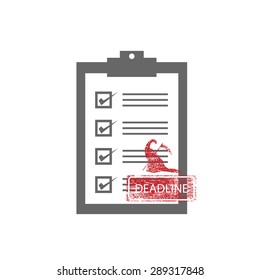 Deadline Grim stamp icons check list vector