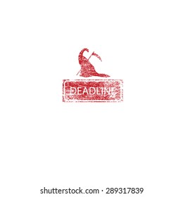 Deadline Grim stamp icons vector