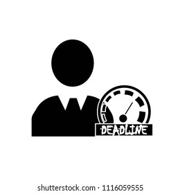 Deadline head symbol icon vector icon. Simple element illustration. Deadline head symbol symbol design. Can be used for web and mobile.