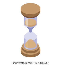Deadline hourglass icon. Isometric of deadline hourglass vector icon for web design isolated on white background