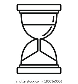 Icono de cristal de la hora límite. Icono del vector de vidrio horario de contorno para diseño web aislado en fondo blanco