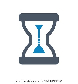 Línea de tiempo, reloj de arena, icono (ilustración vectorial)